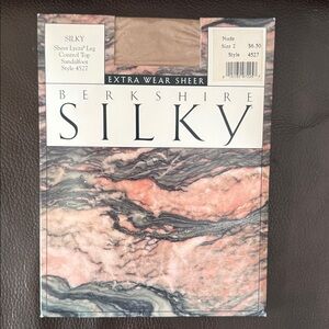 Berkshire Silky Panty Hose Control Top Color Nude Size 2 Sheer Lycra Leg